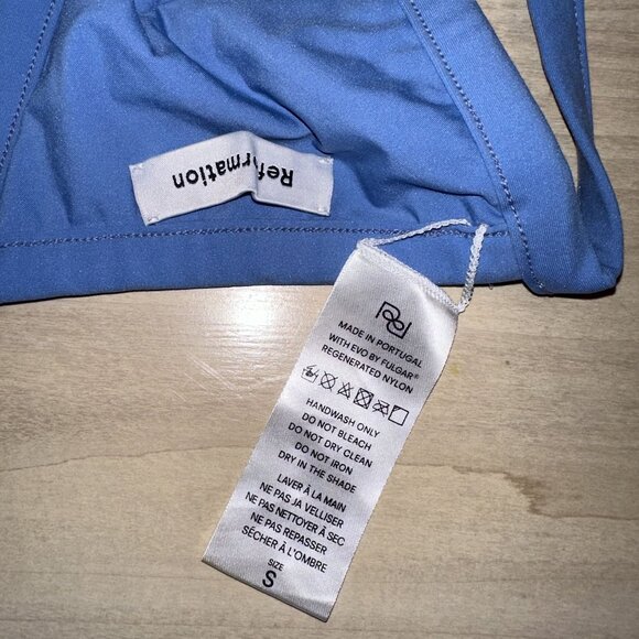 Reformation Sunkiss Top Porto Bottom Azure Blue Bikini Set Women's Small S - Picture 5 of 10